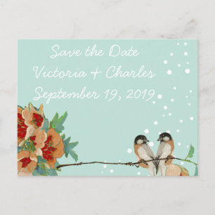 Cartão Postal De Anúncio Rosa Pêssego de Amor de Cerejeira Vintage