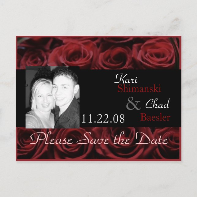 Cartão Postal De Anúncio Rosa vermelha (Frente)