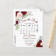 Cartão Postal De Anúncio Rosa vermelha Wedding Elegante Salvar o Calendário (Frente/Verso In Situ)