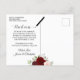 Cartão Postal De Anúncio Rosa vermelha Wedding Elegante Salvar o Calendário (Verso)