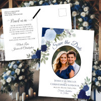 Rosas Azuis Elegantes & Foto Casamento Save the Da