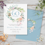 Cartão Postal De Anúncio Rosas Garland 60º Aniversário Salvar a Data<br><div class="desc">Apresentando uma delicada camada floral de aquarela, este aniversário botânico de 60 / 75 anos de casamento exceto o cartão de data pode ser personalizado com suas informações especiais sobre diamante/ platina. O reverso apresenta uma garland floral correspondente que enquadra suas datas de aniversário em um texto branco elegante em...</div>