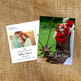 Cartão Postal De Anúncio Rosas Russos Boots Casamento Salvem a Data