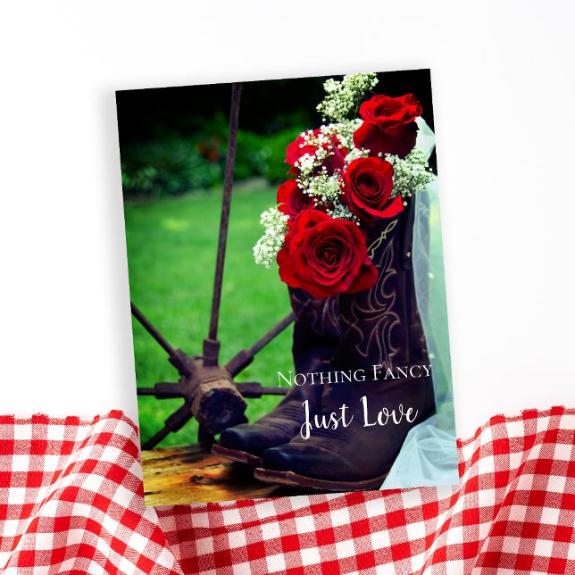 Cartão Postal De Anúncio Rosas Russos Boots Casamento Salvem a Data (Criador carregado)