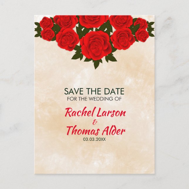 Cartão Postal De Anúncio Rosas vermelhas (Frente)