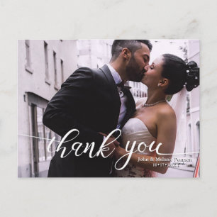 CARTÃO POSTAL DE ANÚNCIO ROTEIRO DE LETRA À MÃO AGRADECIMENTO CASAMENTO