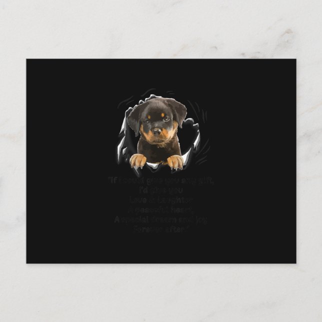 Cartão Postal De Anúncio Rottweiler Puppy Se Eu Pudesse Te Dar Algum Gif En (Frente)