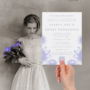 Cartão Postal De Anúncio Roxo Lavanda Antiga Flor Silvestre Casamento