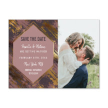 Roxo Mauve Dourado Pinceladas Modernas Salve a Dat