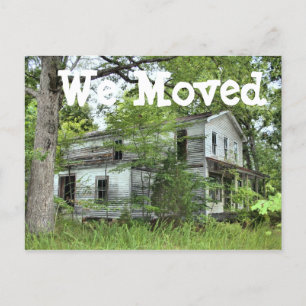 Cartão Postal De Anúncio Run Down House (Desligar a casa) Mudamos de Cartõe