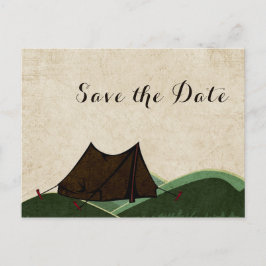 Cartão Postal De Anúncio Rustic Camping Weding Date