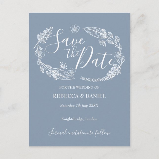 Cartão Postal De Anúncio Rustic Country Floral Save the Date Card (Frente)