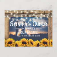Rustic Sunflower String Luz Foto Salvar Data