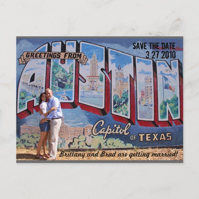 Cartão Postal De Anúncio Salvar a Data (Frente)