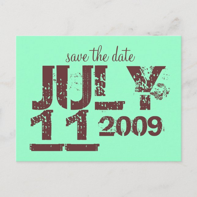 Cartão Postal De Anúncio Salvar a data (Frente)