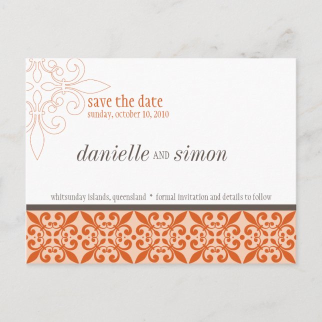 Cartão Postal De Anúncio SALVAR A DATA: 1 fresco (Frente)