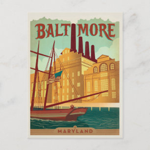 Cartão Postal De Anúncio Salvar a data - Baltimore, DM
