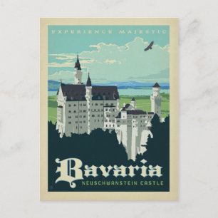 Cartão Postal De Anúncio Salvar a data   Baviera, castelo de Neuschwanstein