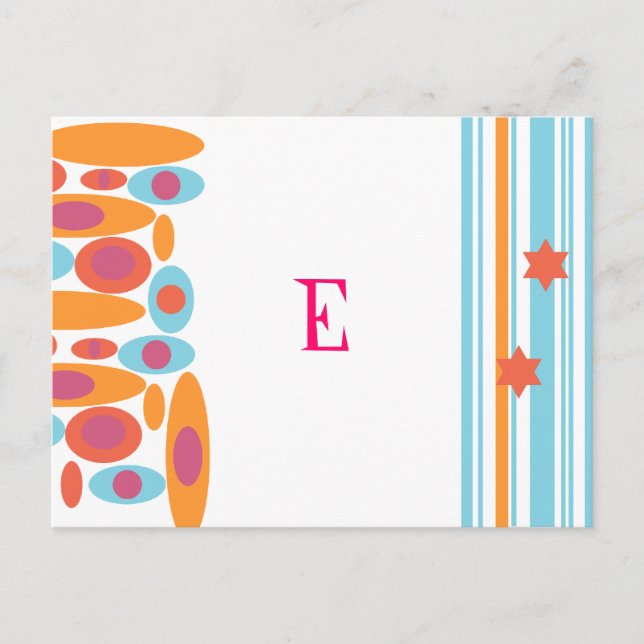 Cartão Postal De Anúncio Salvar a Data da Bat Mitzvah (Frente)