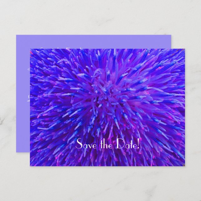 Cartão Postal De Anúncio Salvar a Data da Festa de 90 Anos, Abstrato Roxo (Frente/Verso)