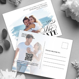 Cartão Postal De Anúncio Salvar a Data de Fotografia Casamento Moderno