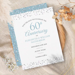 Cartão Postal De Anúncio Salvar a data do 60º aniversário com confetes de c