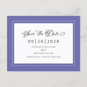 Cartão Postal De Anúncio Salvar a Data Elegante Casamento Moderno