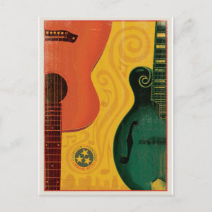 Cartão Postal De Anúncio Salvar a data Nashville, TN - guitarra do