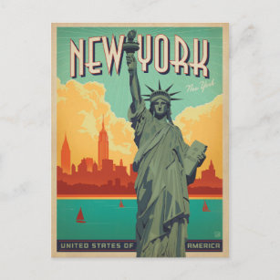 Cartão Postal De Anúncio Salvar a data   NYC - senhora Liberdade 2