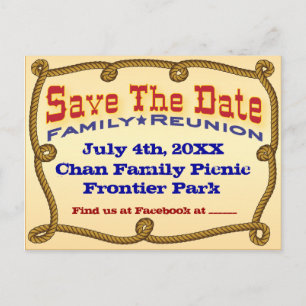 Cartão Postal De Anúncio Salvar a data para o oeste