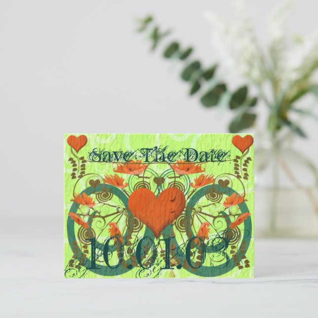 Cartão Postal De Anúncio Salvar a data - personalizada (Em pé/Frente)