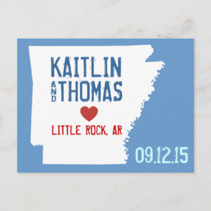 Cartão Postal De Anúncio Salvar a data - personalizável - Arkansas