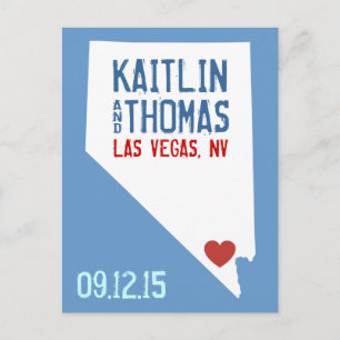 Cartão Postal De Anúncio Salvar a data - Personalizável - Nevada