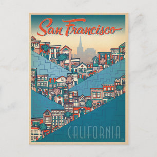 Cartão Postal De Anúncio Salvar a data   San Francisco, CA