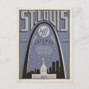 Cartão Postal De Anúncio Salvar a data   St Louis, MO - cidade da entrada