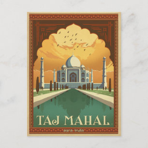 Cartão Postal De Anúncio Salvar a data   Taj Mahal, Índia