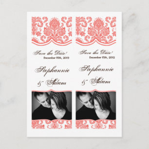 Cartão Postal De Anúncio Salvar a Marca de Data favorece o Damasco Branco C