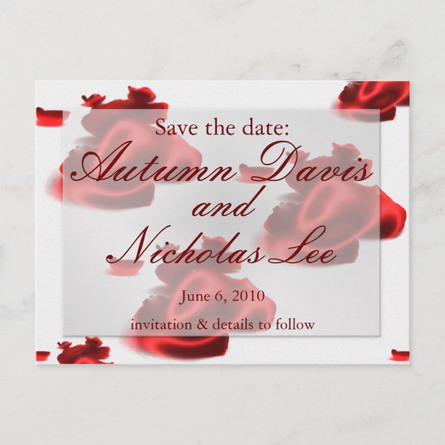 Cartão Postal De Anúncio Salvar data:... (Frente)