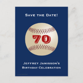 Cartão Postal De Anúncio Salvar Data Festa de Aniversário de 70 anos Beiseb