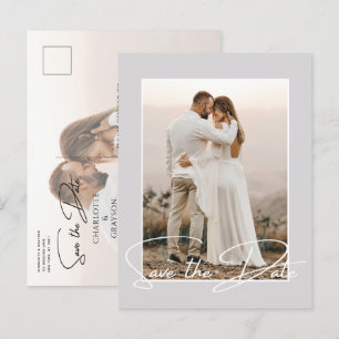 Cartão Postal De Anúncio Salvar Data Foto Casamento Chic Moderno