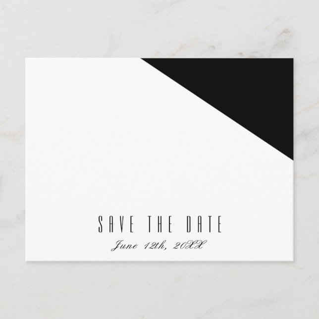 Cartão Postal De Anúncio Salvar data para casamento de triângulo elegante p (Frente)