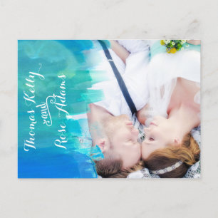 Cartão Postal De Anúncio SALVAR O Cartão-Postal Azul Água-Cor