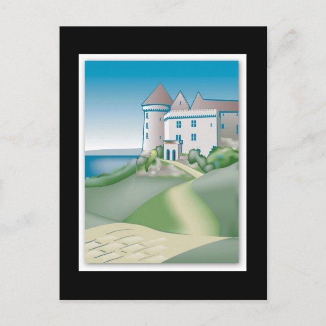 Cartão Postal De Anúncio Salvar O Castelo De Casamento Medieval Do Cartão D (Frente)
