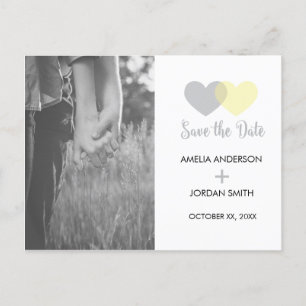 Cartão Postal De Anúncio Salvar o Coração Amarelo da Cinza de Data