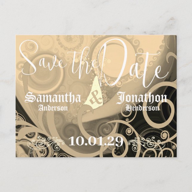 Cartão Postal De Anúncio Salvar o lírio elegante de Cala da data (Frente)