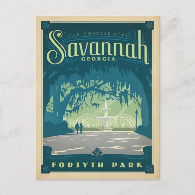 Cartão Postal De Anúncio Salvar o savana da data |, GA (Frente)