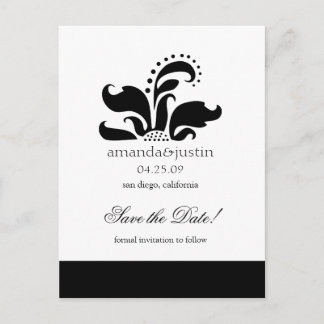 Cartão Postal De Anúncio SalvarAsDatas do Logotipo Flor Estilizado