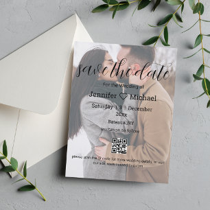 Cartão Postal De Anúncio salve a chave de casamento de fotos do casal de có