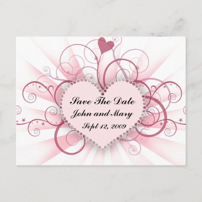 Cartão Postal De Anúncio Salve a Data (Frente)