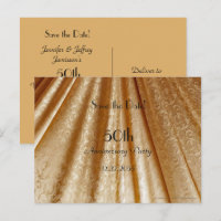 Salve a data 50 anos Tecido Dourado Floral
